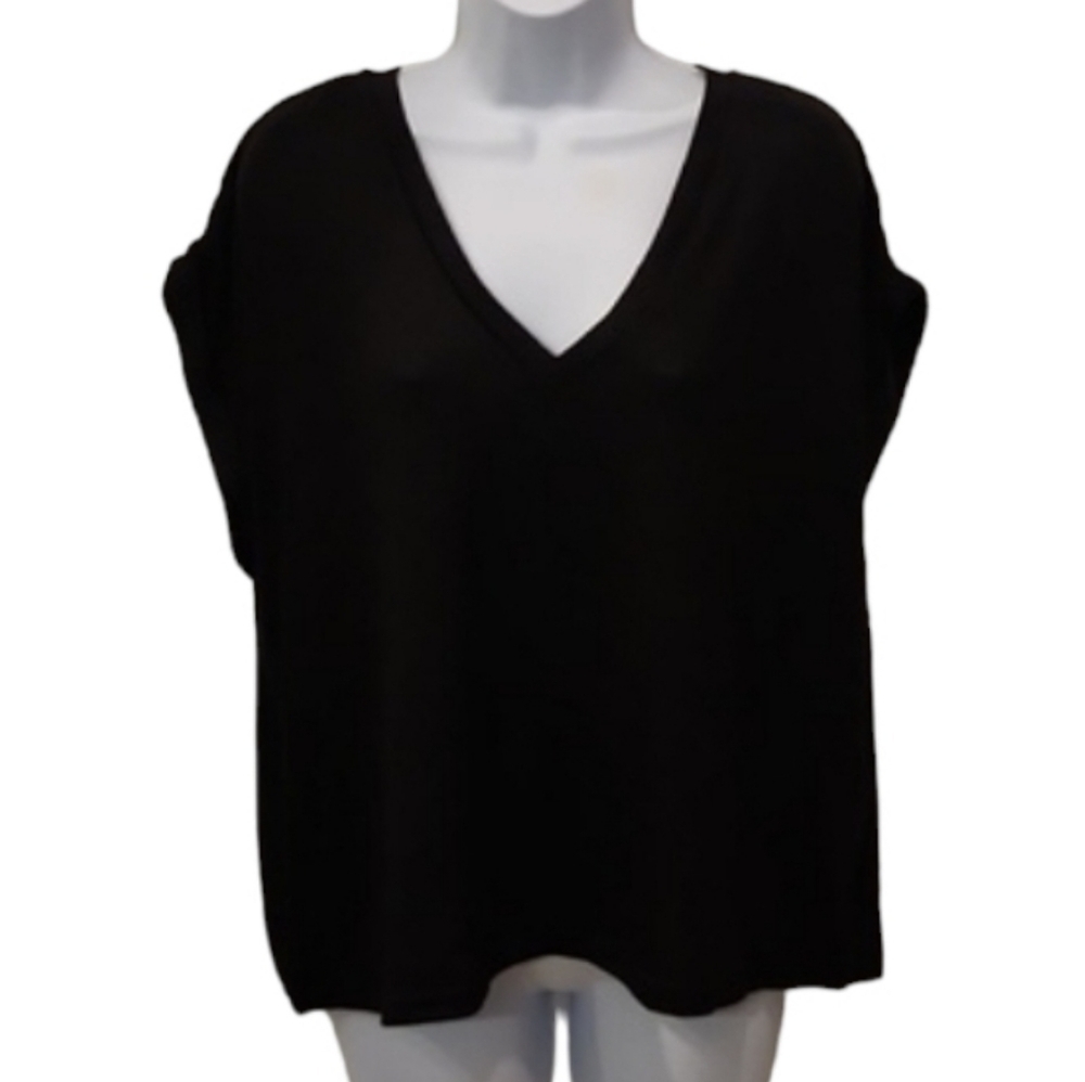 NWT Mod Ref Light Ribbed Rolled Sleeve Top - Picture 3 of 9